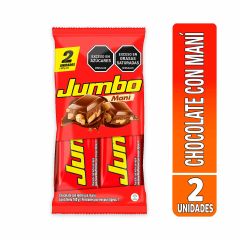 Chocolatina Jumbo Con Maní x 90gr x 2 Unidades