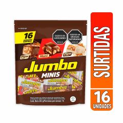 Chocolatina Jumbo Minis Surtidas x 282gr x 16 Unidades