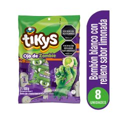 Chocolatina Tikys Ojo De Zombie Con Chocolate Blanco Relleno Sabor Limonada X 108gr