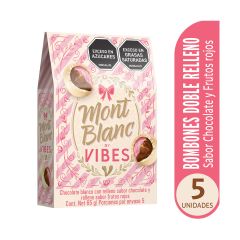 Chocolate Blanco Mont Blanc By Vibes Relleno Sabor A Chocolate Y Frutos Rojos X 64gr X 5 Unidades