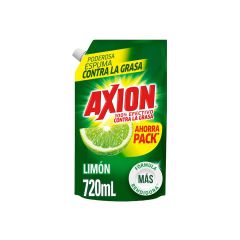 Lavaplatos Líquido Axion Arrancagrasa Aroma Limón Doypack x 720ml