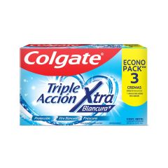 Crema Dental Colgate Triple Acción Xtra Blancura x 60ml x 3 Unidades Econopack