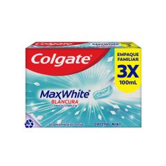 Crema Dental Colgate Max White Complete Clean Crystal Mint x 100ml x 3 Unidades Econopack