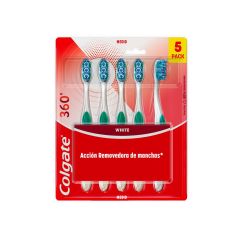 Cepillo De Dientes Colgate 360 Luminous White x 5 Unidades