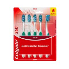 Cepillo De Dientes Colgate 360 Luminous White x 5 Unidades