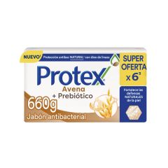 Jabón En Barra Antibacterial Protex Avena x 110gr x 6 Unidades