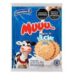 Galletas De Leche Muuu.. Colombina x 216gr x 18 Paquetes