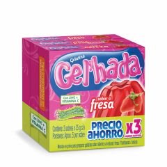 Gelatina En Polvo Gel'Hada Sabor A Fresa, Frambuesa Y Cereza x 35gr x 3 Unidades