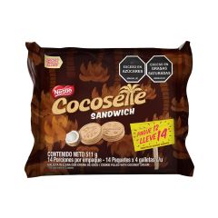 Galletas Cocosette Nestlé Tipo Sandwich x 511gr Pague 12 Paquetes Lleve 14 Paquetes
