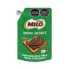 Crema Untable Milo Con Chocolate Doypack X 190gr