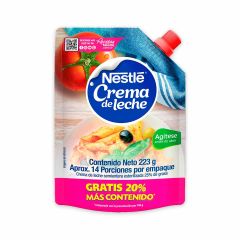 Crema De Leche Nestlé Semientera Esterilizada Doypack x 180gr Gratis 20% Más Contenido