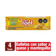 Galletas Saltín Noel Sabor A Queso Mantequilla x 450gr x 4 Tacos