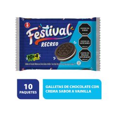 Galletas Festival Recreo Sabor A Vainilla X 36gr X 10 Paquetes