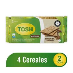 Galletas Tosh Multicereal Con Trigo Fusión De Cereales 4 Cereales x 388gr x 2 Tacos