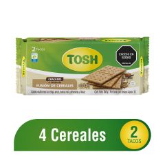 Galletas Tosh Multicereal Con Trigo Fusión De Cereales 4 Cereales x 388gr x 2 Tacos