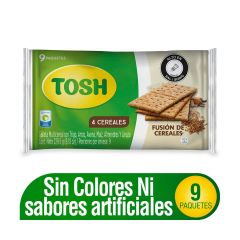 Galletas Tosh Multicereal Con Trigo Fusión De Cereales 4 Cereales x 229,5gr x 9 Paquetes