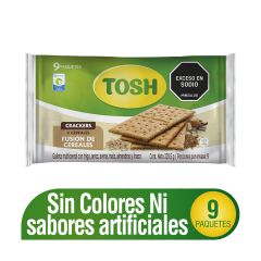 Galletas Tosh Multicereal Con Trigo Fusión De Cereales 4 Cereales x 229,5gr x 9 Paquetes
