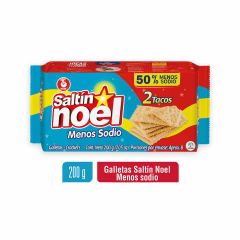 Galletas Saltín Noel Tradicional Menos Sodio X 200gr X 2 Tacos