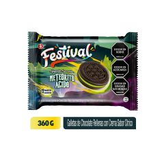 Galletas Festival Mundo Secreto Meteorito Ácido Sabor Cítrico X 36gr X 10 Paquetes