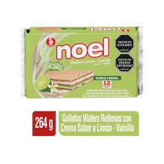 Galletas Wafer Noel Doble Crema Sabor A Limón Vainilla X 22gr X 12 Paquetes