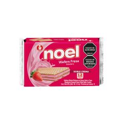 Galletas Wafer Noel Doble Crema Sabor A Fresa X 22gr X 12 Paquetes