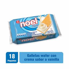 Galletas Wafer Noel Sabor A Vainilla x 24gr x 18 Paquetes