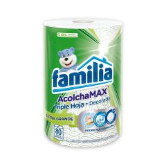 Toallas De Cocina Multiusos Familia Acolchamax Triple Hoja Decorada Extra Grande x 80 Hojas