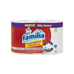 Papel Higiénico Familia Acolchamax Megarollo Triple Hoja x 4 Unidades x 29.6mts