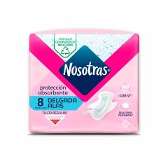 Toallas Femeninas Nosotras Protección Absorbente Tipo Tela Algodón x 8 Unidades