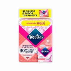 Toallas Femeninas Nosotras Invisible Clásica Multiestilo x 30 Unidades + Protectores Multiestilo x 15 Unidades