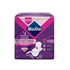 Toallas Femeninas Nosotras Buenas Noches Nocturna Invisible Tela Rapisec X 10 Unidades