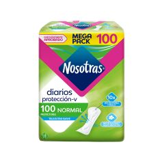 Protectores Nosotras Diarios Normal Tela Extra Suave X 100 Unidades Megapack