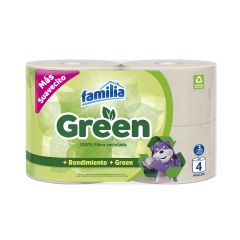 Papel Higiénico Familia Green Suave Y Rendidor X 4 Unidades X 29,6 Metros