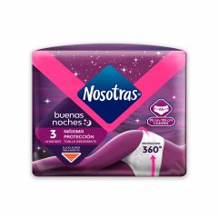 Toallas Femeninas Nosotras Buenas Noches Máxima Protección x 3 Unidades