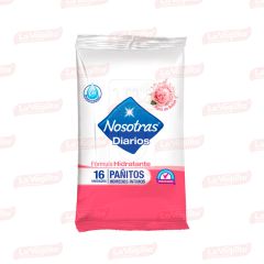Pañitos Húmedos Íntimos Nosotras Hidratante V Agua De Rosas x 16 Unidades