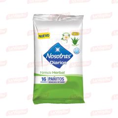 Pañitos Húmedos Íntimos Nosotras Diarios Formula Herbal x 16 Unidades