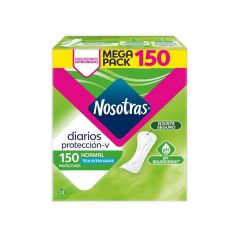Protectores Nosotras Diarios Normal Tela Tipo Algodón x 150 Unidades Econopack