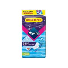 Toallas Femeninas Nosotras Extra Protección Día Y Noche Tipo Tela x 24 Unidades