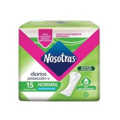 Protectores Nosotras Diarios Normal Tipo Algodón x 15 Unidades