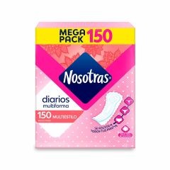 Protectores Nosotras Diarios Multiforma Multiestilo x 150 Unidades
