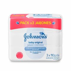 Jabón En Barra Cremoso Johnson's Baby Original x 110gr x 3 Unidades