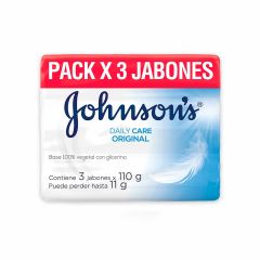 Jabón En Barra Johnson's Daily Care Original x 110gr x 3 Unidades