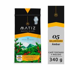 Café Matiz Medio Tostado Y Molido Ámbar 05 Balanceado x 340gr