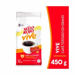 Café Sello Rojo Vive Tostado En Grano Cuida Tu Corazón Bolsa x 450gr