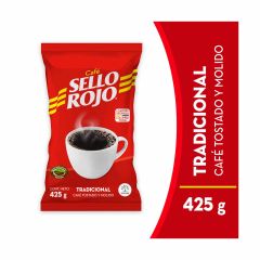 Café Sello Rojo Tostado Y Molido Tradicional Bolsa x 425gr