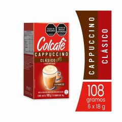 Café Soluble Colcafé Cappuccino Sabor Clásico Natural Display x 18gr x 6 Sobres