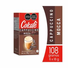 Café Soluble Colcafé Cappuccino Sabor A Mocca Display x 18gr x 6 Sobres