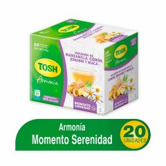 Infusión Caliente Tosh Manzanilla, Cidrón, Jengibre Y Maca x 30gr x 20 Unidades