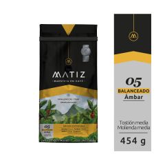 Café Matiz Tostado Y Molido Ámbar 05 Balanceado X 454gr