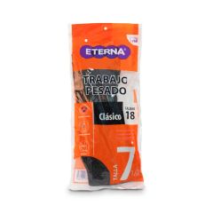 Guantes Trabajo Pesado Eterna Clásico Calibre 18 Talla 7 1/2 x Par